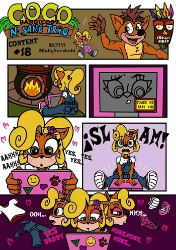 [BabyYorokobi] Coco Bandicoot in "N. Sane Trio" manga cover