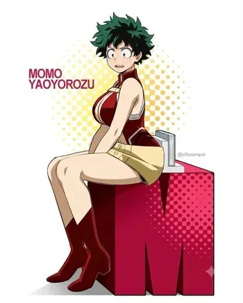 Midoriya Izuku es Momo Yaoyorozu manga cover