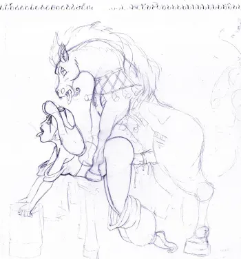Horse and human sex manga cover