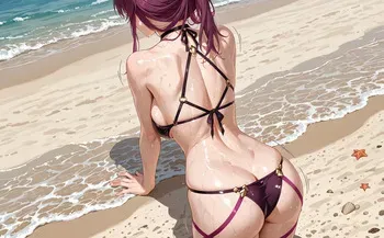 [KALA AI NSFW] Kafka on beach (Patreon) [AI Generated] manga cover