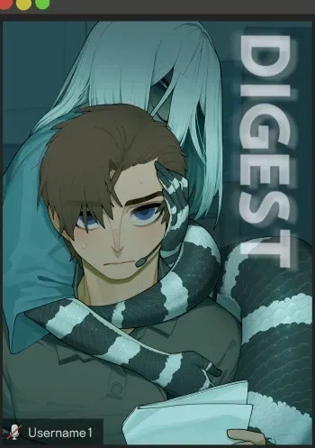 Wholesome diligent husband x Lewd sleepy Snake wife manga cover
