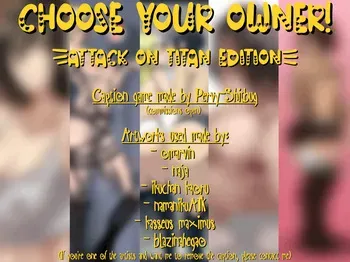 (download for better quality) Choose your Owner: Attack on Titan edition manga cover