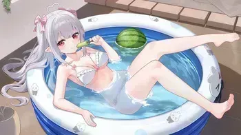 [Niliu Chahui] Watermelons, Scorching Heat, and an Inflatable Pool [Uncensored] manga cover