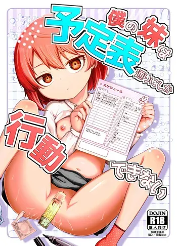 (C107) [Hiyakake Gohan (Oyabe Ryo)] Boku no Imouto wa Yoteihyou Doori ni shika Koudou Dekinai (Original) [Digital] manga cover