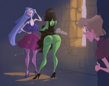[John Coffe] Arthur with Madam Mim and Gruntilda manga cover