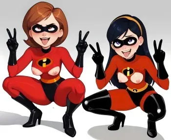 Litchaudhumide: Mrs. Incredible (helen parr) (ai generated) manga cover