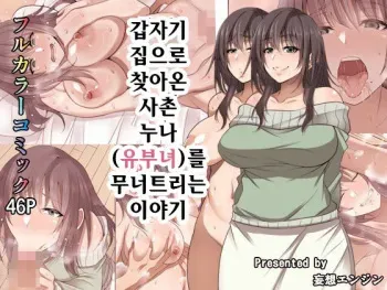 [Mousou Engine] Totsuzen Tomari ni Kita Juushi (Hitozuma) o Otosu Hanashi | 갑자기 집으로 찾아온 사촌 누나(유부녀)를 무너트리는 이야기 [Korean] manga cover