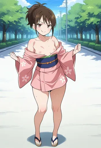 TAE SHIMURA'S SWEATY SMIRK: OPEN KIMONO INVITE [AI Generated] manga cover