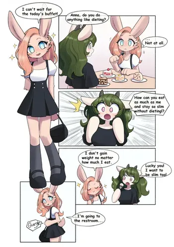 [Unoroute (UnoUsaya)] She Doesn't Gain Weight manga cover