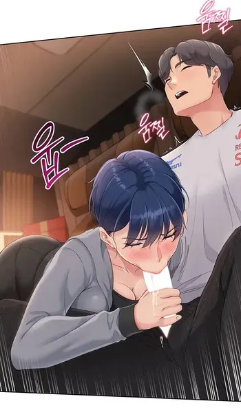 Webtoon clothed female giving blowjob with DETAIL CHAPTERS manga cover