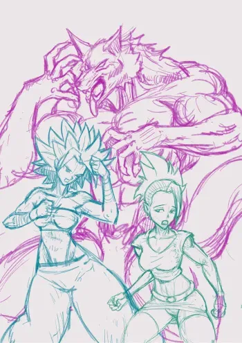[Sonicthename] Lycanball Kale and Caulifla manga cover
