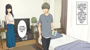 Senpai no Ie de Shiken Benkyou Oshiete moratte node Yuugata ni Kaeru Yotei datta Joshidaisei no Ichinichi | A University Girl Spending a Day Studying at Her Senior’s House After Deciding She’d Go Home in the Evening manga cover
