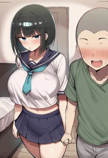 [gumiii] Pervert Brat vs. Black-Haired Bob-cut Girl (Long Ver.) (2.5) [AI Generated] manga cover