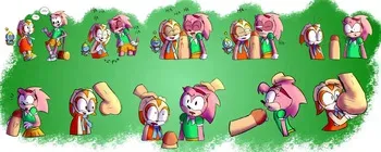 [anonymous artist] Classic Amy Rose and Cream the Rabbit Commission manga cover