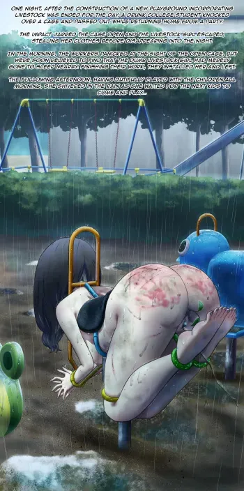 Human livestock play equipment installed in the park manga cover