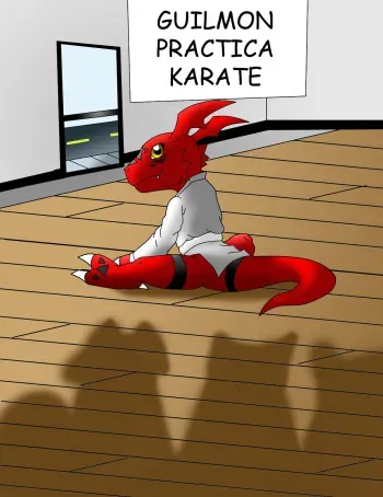 [Hector21314] Guilmon Practica Karate (Digimon) [English] manga cover