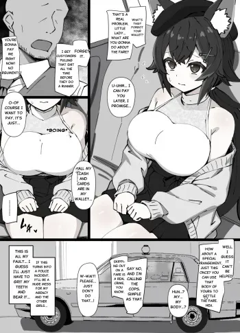 Mio forgets her wallet and ends up paying the taxi fare with her body manga cover