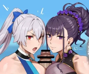 [Kunaboto] Tomoe Gozen & Murasaki Shikibu Double Paizuri Battle manga cover