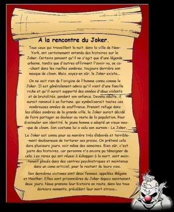 [Baccus] A la rencontre du Joker/ The Joker (french) manga cover
