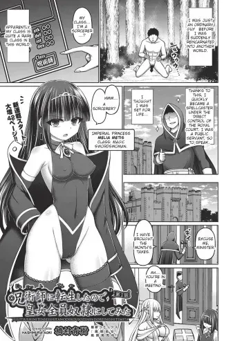 I Was Reincarnated as a Sorcerer, So I Tried to Enslave All the Princesses Ch. 1 manga cover