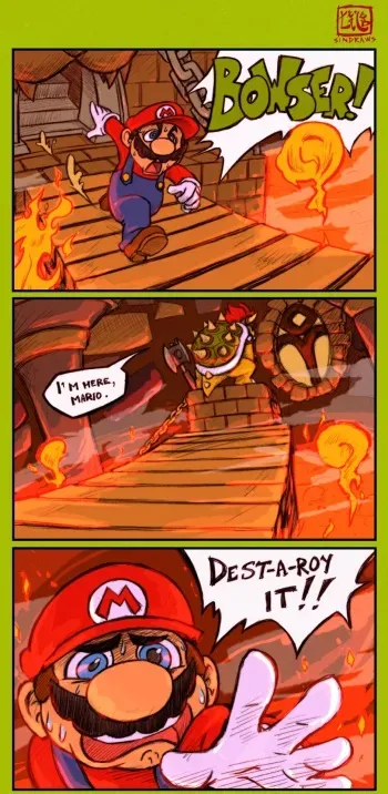 [sinDRAWS] Lord of the Crown (Super Mario Brothers) manga cover