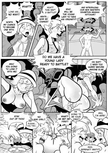 Ash's sex battle with Pokegirls manga cover