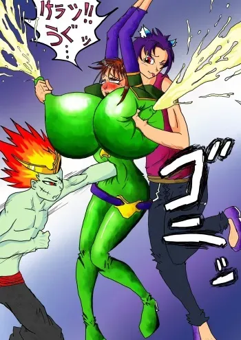 [Belly punching - Ryona - Lactation] My art manga cover