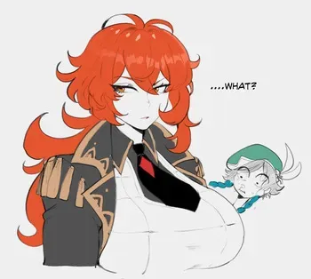 [ThiccwithaQ / Nyantcha] Fem Diluc and Venti (Genshin Impact) [English] manga cover