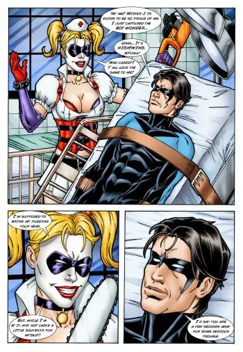 [Leandro Comics] Batman and Nightwing discipline Harley Quinn manga cover