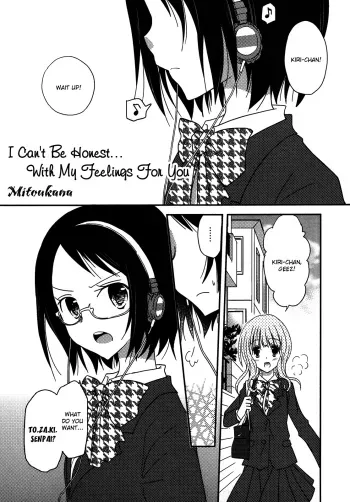 I Can't Be Honest... With My Feelings For You manga cover