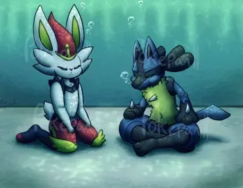 [SirenQueenPan (Pokepan11)] Cinderace VS Lucario! Breathhold Battle! manga cover