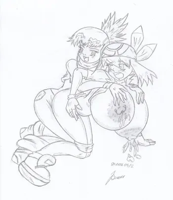 My miny Rika Nonaka_digimon tamers Sketches work_5 - 3/3 (May Milk 2 - Rika meets May) manga cover