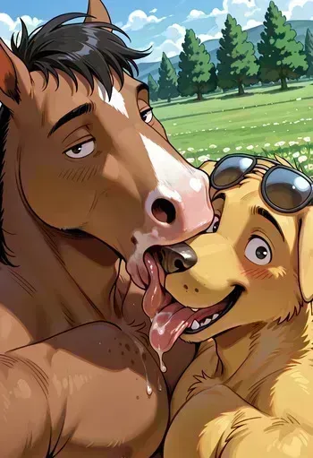 My Mr Peanutbutter and Bojack Horseman AI creation [AI Generated] manga cover
