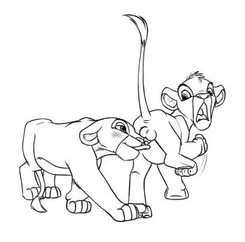 [The Giant Hamster] Simba and Nala B&W (The Lion King) manga cover