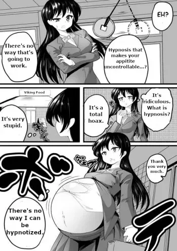 A girl who gets hypnotized and can't control her appetite manga cover
