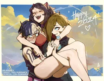 [Aurahack] Ascari Megane & Catherine Dorothée (ft. Levin, Vell, Aria & Mio) (OC) manga cover
