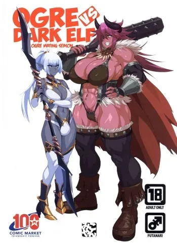 (C100) [M-ya (Mikoyan)] Ogre tai Dark Elf Ogre Hanshoku Dai Sakusen | Ogre Vs Dark Elf - Ogre Mating Season [English] manga cover