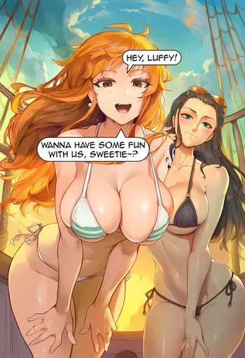 [Ai Generated] Aksn One Piece Threesome + Boa Hancock (One Piece) manga cover