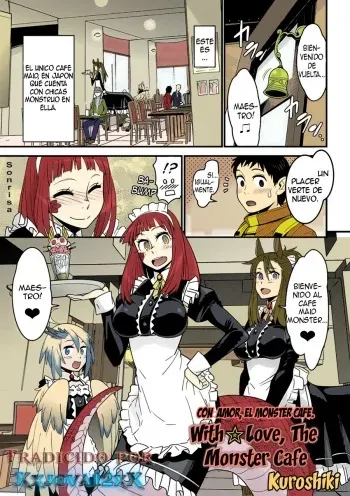 [Kuroshiki] Mon Cafe Yori Ai o Kominute | With Love, the Monster Cafe (Bessatsu Comic Unreal Monster Musume Paradise Vol. 4) [Spanish] ~XxJova12xX~ [Colorized] [Decensored] [Digital] manga cover