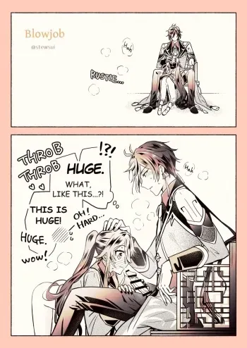 Zhongli x Hu Tao blowjob manga cover