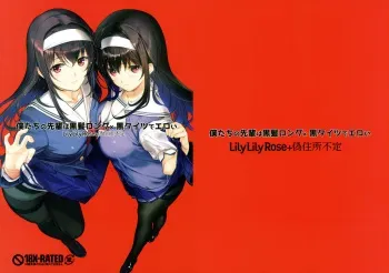 (COMIC1☆11) [LilyLilyRose, Nise-Jyuusyofutei (Mibu Natsuki, Nakamura Takeshi)] Boku-tachi no Senpai wa Kurokami Long x Kuro Tights de Eroi (Saenai Heroine no Sodatekata) manga cover