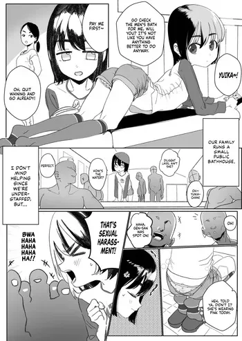 [Ponyarata Popalappio] Inaka no Sentou de Otetsudai o Shi Tsutsu Ura de Okozukai o Kasegu ko | A Girl Who Helps Out a Rural Bathhouse While Earning Extra Pocket Money Behind the Scenes [English] manga cover