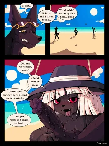 [PONPORIO] Net and her Dad at the Beach manga cover