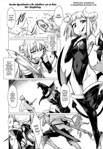 (C90) [Endless Requiem (SexyTurkey)] Succubus Molesting a Knight with Her Cock (Futanari x Otoko Gyaku Anal Goudou Anata ga Mesu ni Narun desu yo) [Spanish] [Elmoedela8] manga cover