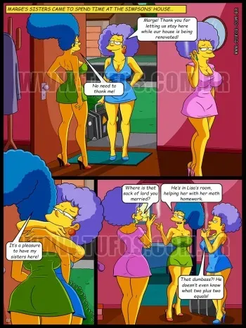 In the Bath with the Aunts - The Simpsons (English) manga cover