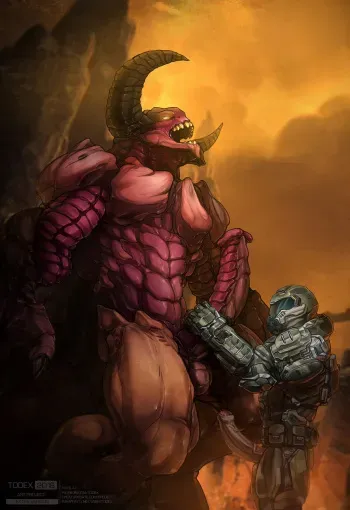 [Todex] Baron of Hell + Doom Marine (Doom) manga cover