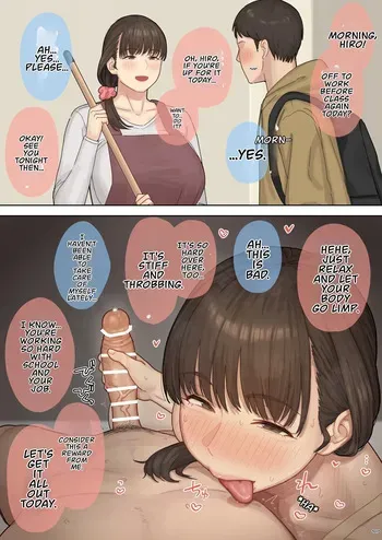 [Natsuzo] A kind dorm mother gives a reward to a hardworking, struggling student manga cover