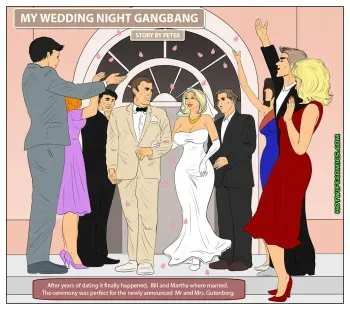 [HotWifeComics] My Wedding Night Gangbang manga cover