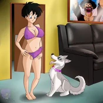 [EmmaPresents] Futa Videl + Dog (Dragon Ball Z) manga cover