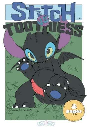 [Tricksta] Stitch vs. Toothless (Lilo and Stitch, How To Train Your Dragon) [Colorized] manga cover
